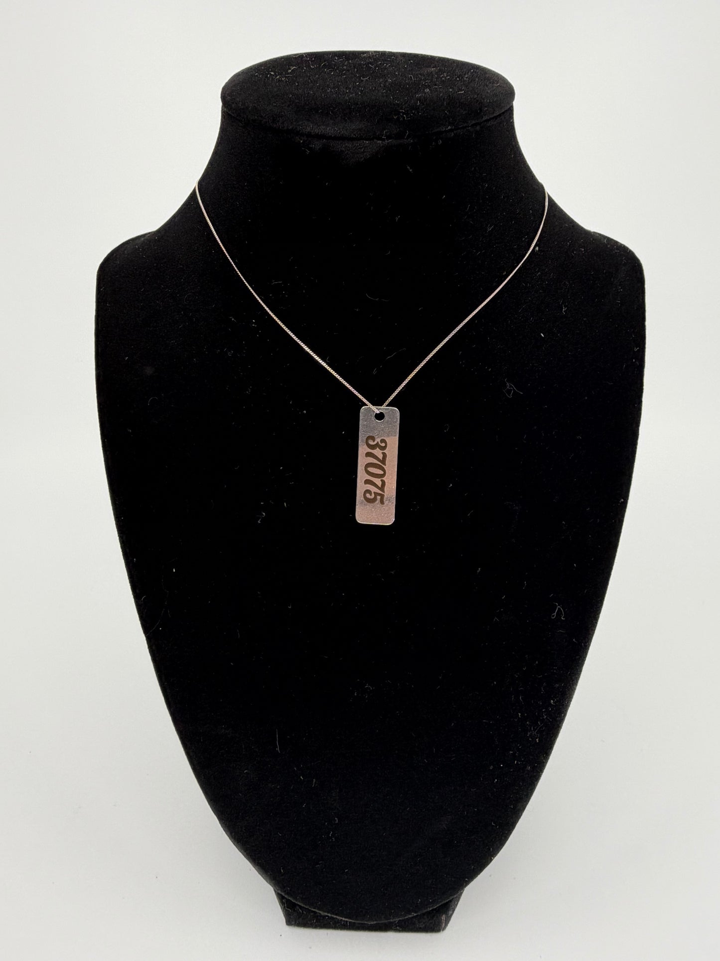 Engraved Zip Code Necklace Charm